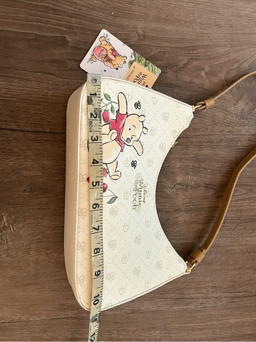 Disney Cream Winnie the Pooh NWT Mini Shoulder Bag with Cherry Detail - Picture 3 of 5